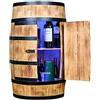 CREATIVE COOPER Botte di vino con porta e LED RGB - Armadietto per bottiglie in legno - Barile in legno - Mobili in legno - Wineregal - Wine bar - Barile con porta - 80 cm (bruciato dal sole)