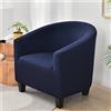 FANSU Copripoltrona Chesterfield Elasticizzato 1 Posto, Elegante Moda Tinta Unita Copridivano Club, Fodere Coprisedia da Cocktail Tub Chair per Bar Camera da Letto Reception (Navy)