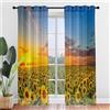 Hiseng 2 Pezzi Tende Voile Trasparente Interni Decorativi Girasole Giallo Sheer Tenda per Camera da Letto Finestre Porta Cucina Soggiorno, Semi Trasparente Tende (80x115cm,Tramonto)