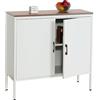 Mendler Credenza armadietto con 2 sportelli HWC-L84 metallo MDF 90x90x40cm - bianco