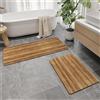 Hixingo Tappeto da Bagno in Diatomite Motivo Plancia di Legno retrò, Tappeto Cucina Antiscivolo Tappetino Assorbente e Asciugatura Rapida, Tappetino per Doccia e Ingresso (60x90cm,Marrone 2)