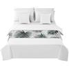 Morbuy Runner Letto Matrimoniale, Corridore Letto, Morbido Sciarpa, Stampa 3D di Foglie di Palma Modern Scarf Runner Decorazione per Alberghi Hotel (50x240cm,Grigio)