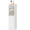 Hzuaneri Armadietto da bagno, Mobiletto da Bagno con Ante, Armadietto ad Angolo con Ripiani Regolabili, Organizzatore, Mobile Multiuso, 20 x 20 x 75 cm, Bianco BC19703X