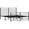 vidaXL Giroletto con Testiera e Pediera Metallo Nero 120x190 cm