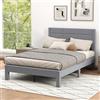 COSTWAY Struttura Letto Imbottito Matrimoniale 140x200 cm, Letto Piattaforma Imbottito, con Testiera in Morbido Tessuto di Velluto e Supporto a Doghe di Legno, Silenzioso, Carico 250kg (Stile 1)