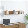 IBUQDDV Porta CD a Parete in Legno Multistrato con 4 Scomparti, Scaffale Espositivo per DVD, Musica e Oggetti Decorativi, Design Compatto 100x18x18 cm, Colore Rovere Artigianale,