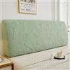 Treer Jacquard Copertura per Testiera, Tinta Unita Copri Fodera per Testiera Elastica, Antipolvere Copritestata Letto Copertura per Letti Singoli e Doppi (Foglia verde,180cm)