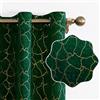Ystyle Tende per Interni in Velluto 2 Pezzi, 140x225cm, Tende Oscuranti Termiche Isolanti, Anti-Rumore, con Anelli, Tenda Moderna per Camera da Letto e Soggiorno, Verde