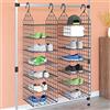 Generico Organizer per Armadio da Appendere con 7 Ripiani 2 pz,Grigio,3.4kg,3102980