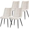 ML DESIGN modern living ML-Design Set di 4 Sedie per Sala da Pranzo Beige Poltrona da Soggiorno con Rivestimento in Tessuto e Gambe in Metallo Nero Sedia da Cucina con Schienale Poltrone Imbottite per Ufficio