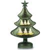 COSE DA CASA Albero di Natale in Vetro Soffiato h32 Elegante Decorazione con Luci Calde in Rosso/Oro, Verde/Oro e Oro, Ideale per Regali Decorazione addobbo casa (Verde)