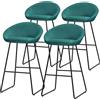 ML DESIGN modern living ML-Design Set 4 Sgabelli da Bar Verde Petrolio, Rivestimento in Tessuto, 75 cm, con Struttura in Metallo, Schienale Curvo, Poggiapiedi, Poltrone Ergonomiche da Bar, Sedie Alte da Cucina o Bistrot