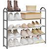 WOLTU Scarpiera Scaffale 5 Ripiani per 20 Paia di Scarpe in Acciaio Plastica Grigio