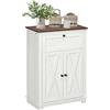 HOMCOM Credenza Cucina con Ante a Fienili, Cassetto e Ripiano Regolabile, Mobile Cucina Stile Rustico, Credenza Buffet per Sala da Pranzo, Soggiorno e Salotto, 60x30x87.4 cm, Bianco