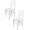 t m c s Tommychairs - Set 2 sedie modello Cross per cucina bar e sala da pranzo, robusta struttura in legno di faggio verniciato laccato bianco e seduta in legno