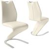 jiexi Mermaid Sedie da pranzo set di 2, moderna cucina Sedie da pranzo Poltrone laterali imbottite senza braccioli in PU cuoio cuscino sedile e robuste gambe in metallo (2-bianco)