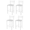 t m c s Tommychairs - Set 4 sgabelli alti modello Elegance per cucina e bar, struttura in acciaio verniciata colore bianco e seduta imbottita e rivestita in pelle artificiale colore bianco