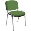 IDEALSEDIE DI GALIZIA MICHELE IDEALSEDIE - Sedia Scrivania Senza Rotelle con Telaio Cromato, Sedia Ufficio Senza Ruote Comoda, Impilabile, Sedie per Sala d'Attesa, Sala Riunioni, Conferenze (Tessuto, Verde)