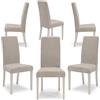 REDÒKASA Set 6 sedie imbottite MADE IN ITALY EDI per sala da pranzo, cucina, soggiorno, design moderno, struttura robusta in legno in tinta, schienale e seduta rivestiti con tessuto sfoderabile (6, Beige)