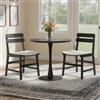 chairus Set di 2 Sedie da Pranzo in Ecopelle Sedie da Cucina in Legno Sedia in Legno con Schienale Sedia in Stile Rustico Senza Braccioli per Sala da Pranzo/Soggiorno, Nero