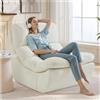 NOFFA Poltrona Pouf con Cuscino in Memory Foam, Bean Bag per Adulti,Divano da letto Boneless,Sedia da Lettura e Relax per Camera da Letto e Soggiorno, Bianca