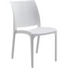 GLOUPIE Sedia Volga In Polipropilene Bianco, Impilabile, Dimensioni 54 x 46 x 81 Cm, Per Interno Ed Esterno, Made In Italy