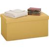 HOMCOM Puff contenitore, panca contenitore pieghevole, 84 L, 76x38x38 cm, rivestimento in lino sintetico, baule contenitore, carico 120 kg, sgabello per soggiorno, camera da letto, ingresso, giallo