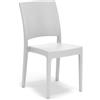 REDÒKASA Sedia in polipropilene FLORA, MADE IN ITALY, impilabile, resistente ai raggi UV, design moderno, ideale per interno ed esterno (1, Bianco - Senza Braccioli)