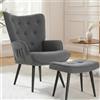 Clevich Poltrona Relax con Poggiapiedi, Fino a 168kg, Comoda Sedia da Lettura - Poltrone per Salotto, Camera & Dormitorio (Grigio)