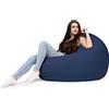 chilly pilley Pouf A Sacco Con Riempimento Di Perline In Eps Pouf Gigante A Sacco Per Interni Ed Esterni Multifunzionale Impermeabilie Per Bambini E Adulti Molti Colori (Blu Scuro, Ø 100 Cm)