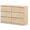 Homlando Cassettiera Maja S6, 120 x 40 x 80,5 cm, con 6 cassetti, credenza moderna senza maniglie, stabile cassettiera per corridoio, camera da letto o ufficio (rovere cremona)