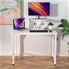 Rcynview Scrivania Computer, Tavolo da Ufficio Salvaspazio, Scrivanie con Staffa per Alzata Staccabile+1 ganci, 80x40cm Tavolo da Lavoro Facile da Montare, Adatto per Ufficio Soggiorno Cameretta, Bianco Desk