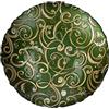 BRANDANI Piatto Filo d'oro in Vetro Verde/Oro 38 cm.