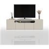 WHOUS Mobile Porta TV REAL per Soggiorno con 4 Ante, Mobile Tv per Salotto in Legno, 200x40x60 cm, Cashmere