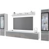 PIASKI Vera II Set di mobili da salotto con illuminazione a LED opzionale, disponibile in diversi colori (Bianco/Grigio, con illuminazione a LED)