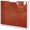 Vladon Madia Logan, mobile a 2 ante, bianco opaco/bordeaux lucido (82 x 78 x 37 cm)