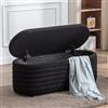 chairus Cassapanca Panca da Ingresso in Pelliccia Panca Contenitore Panchina Imbottita con Pouf contenitore Piedini Panche Moderne per Soggiorno/Camera da Letto/Ingresso, Nero