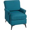HOMCOM Poltrona d'arredo in Tessuto Effetto Lino Traspirante, Poltroncina con Braccioli Arrotolati, 70x73x83 cm, Verde