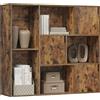 WOLTU 8 Cubo di Stoccaggio, Libreria a 3 Piani con 3 Ante, Scaffale in Piedi Libreria in Legno, Soggiorno Credenza Espositore Cubo Scaffale, per Camera da Letto, Corridoio, Ufficio, SK056vbn