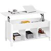 Yaheetech Tavolino da Caffè Sollevabile Tavolo da Salotto Elevabile Mobile da Divano con Ripiano Rialzabile Moderno Mobiletto Soggiorno Portaoggetti 104 x 49,5 x 49-62 cm Bianco