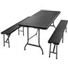 Casaria Set Mobili da Birreria 180 cm Pieghevole 2x Panca da Sagra 1x tavolo XL Set Outdoor Campeggio Interno Esterno