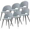 [en.casa] Set di 6 Sedie da Sala Pranzo Poltroncine per Salotto Cucina Sedie Imbottite con Rivestimento in Tessuto 77 x 50 x 55 cm - Grigio Scuro