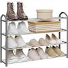 WOLTU Scarpiera a 4 Ripiani per 16 Paia di Scarpe Portascarpe Organizer in Acciaio Plastica