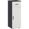 kleankin Mobile Bagno con Cassetto e Armadietto a 2 Livelli Regolabili, Mobiletto Bagno in Legno, 30x30x82 cm, Grigio