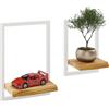 LAMO Manufaktur Mensole da muro Set 2pz 15/20cm | Mensole legno naturale, mensola per cucina, scaffale da parete sospeso | Colore: rustico, Telaio: avorio
