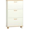 HOMCOM Mobile Scarpiera Salvaspazio con 3 Cassetti 70x23.5x122 cm Bianco | in Truciolato, 2 Ripiani Interni Regolabili