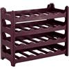 CookandSupply Cantinetta Vino Portabottiglie Effetto Pelle, Rosso Burgundy, 24 Bottiglie | CookandSupply x TheWV, Cantinetta Modulare Impilabile in Palastica, 6 Bottiglie per Modulo, Scaffale Portavino Salvaspazio
