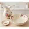 arterameferro Set Toilette in Ceramica per Lavabo Bagno Antico Rosa Selvatica