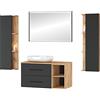 Planetmöbel set di mobili da bagno LUX 100 cm rovere oro/antracite SENZA lavabo con 2x mobile laterale rovere oro/antracite