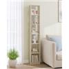 Hzuaneri Libreria a 6 Ripiani, Scaffale Libreria, 24 x 30 x 183 cm, per Soggiorno Studio Ufficio Camera da Letto, Colore Rovere BC09616X